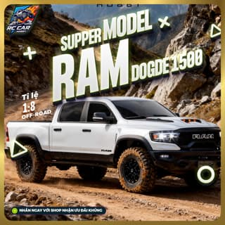 Xe Điều Khiển Từ Xa RC RAM 1500 Bán Tải Địa Hình Tỷ Lệ 1:8, Mô Hình Xe Leo Núi Off-road Traction