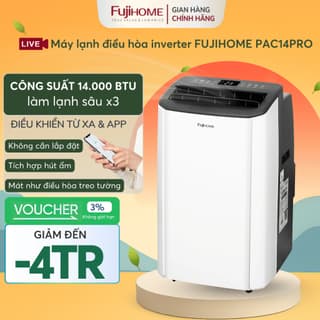 Máy lạnh di động phòng 30-45m² Nhập Khẩu FUJIHOME PAC14Pro Inverter, điều hòa cục đứng kết nối App