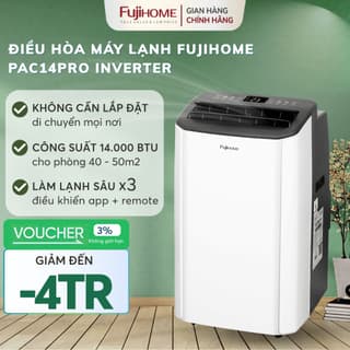 Điều hòa di động 14.000 BTU có hút ẩm PAC14PRO FUJIHOME, máy lạnh cây Inverter tiết kiệm điện