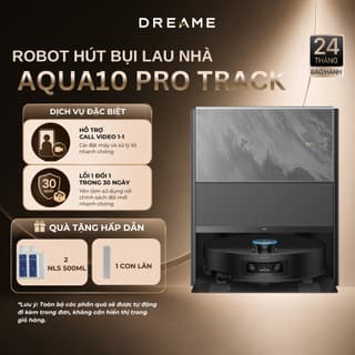 Robot Hút Bụi Lau Nhà Dreame Aqua 10 Pro Track | Cơ Chế Leo Bậc Linh Hoạt 60mm | Tự Động Đổ Rác