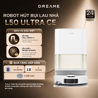 Robot Hút Bụi Lau Sàn Dreame L50 Ultra CE | Tự Động Giặt, Sấy Nóng | Hút Bụi Mạnh Mẽ 25.000 Pa