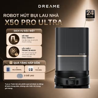 Robot Hút Bụi Dreame X50 Pro Ultra | Bản Quốc Tế - Bảo Hành 24 Tháng | Lau Sàn Bằng Nước Ấm 40°C