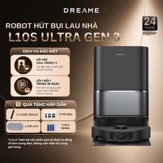 Robot Hút Bụi Lau Sàn Dreame L10s Ultra Gen 3 | Lực Hút Mạnh 25.000Pa | Tự Động Làm Sạch