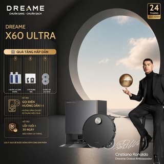Robot Hút Bụi Thông Minh Dreame X60 Ultra | Bản Quốc Tế | Lực Hút 36.000 Pa | Làm Sạch Mọi Góc Cạnh | Bảo Hành 24 Tháng