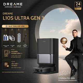 Robot hút bụi lau nhà Dreame L10s Ultra Gen 3 | Lực hút cực mạnh 25.000Pa | Bảo Hành 24 Tháng