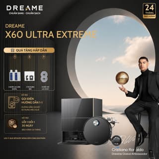 Robot Hút Bụi Lau Nhà Dreame X60 Ultra Extreme Lực Hút 42000 Pa Cánh Tay Kép Ultraextend, Bảo Hành 24 Tháng