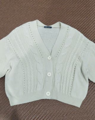 Cardigan len vặn thừng cổ V Canifa