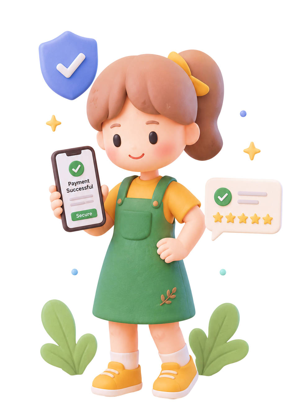 Đồ Chất mascot - cô gái 3D cầm điện thoại