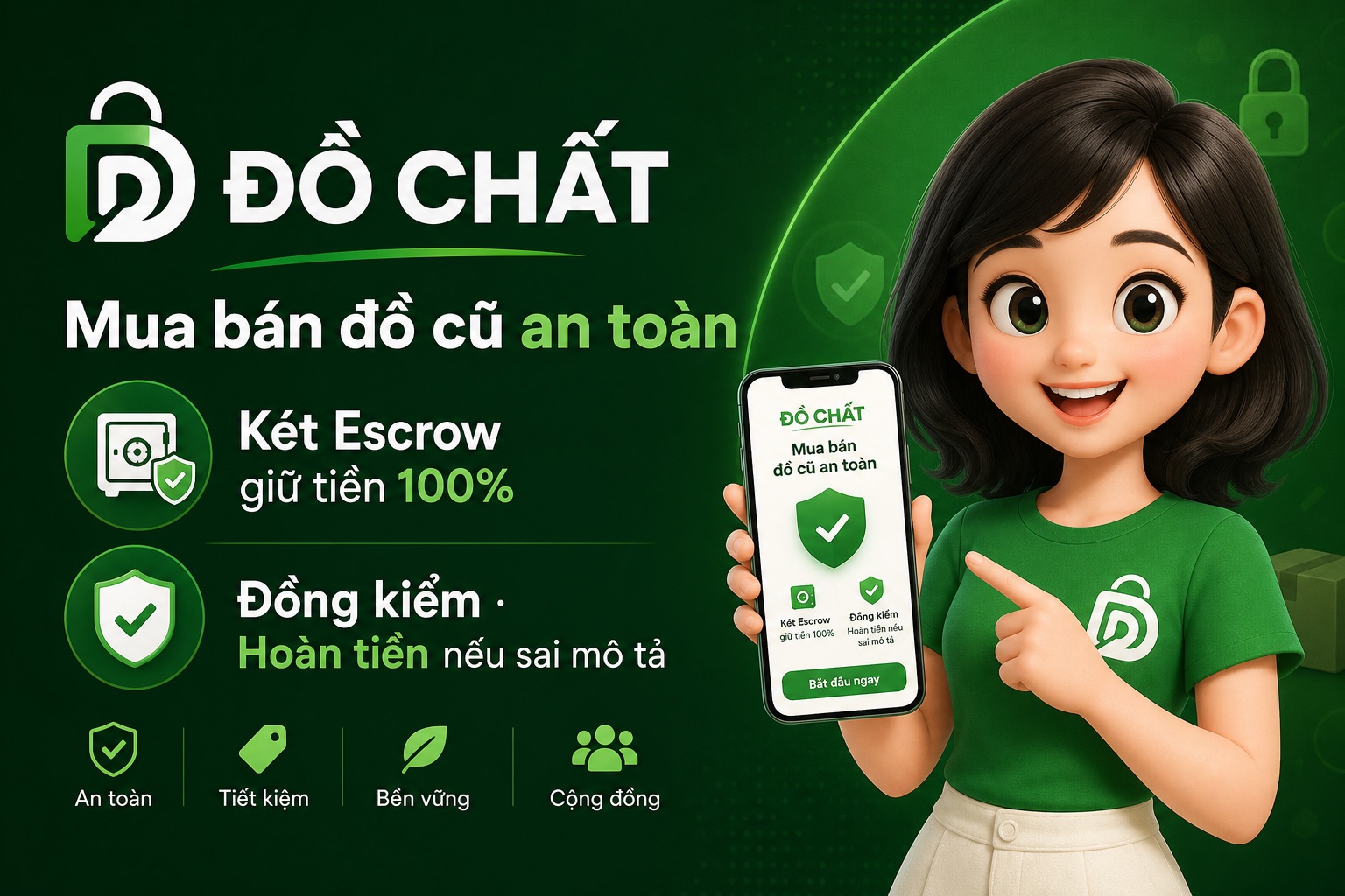 Đồ Chất hỗ trợ mua bán đồ cũ với giao dịch đảm bảo